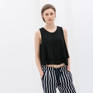 NWT Zara Double Layer Crop Top